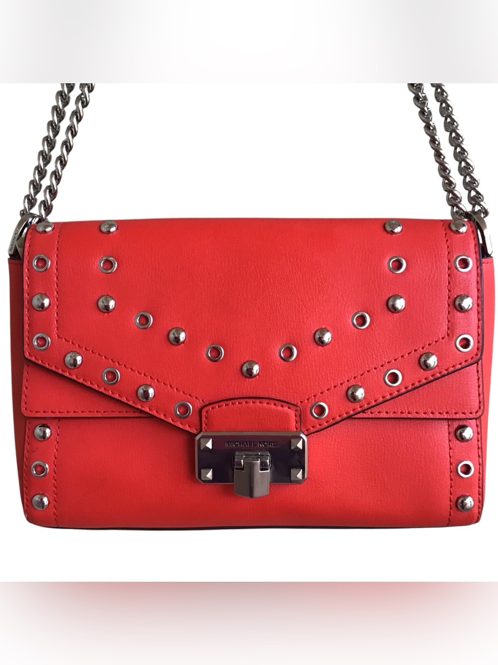Michael Kors Kinsley Medium Studded Leather Crossbody Bag NEW